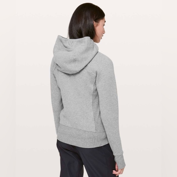 Lululemon Scuba Hoodie Light Cotton Fleece Medium Gray Women’s Size 6 Zip Jacket - Picture 3 of 12